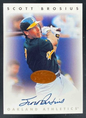 Scott Brosius 1996 Leaf Signature Series Bronze Autograph Auto #NNO Athletics - Image 1 of 4