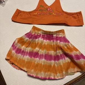 Muñeca American Girl 2009 Jess Meet Conjunto Falda Naranja Top y FALDA Tie Dye - Imagen 1 de 6