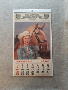 Calendario 1968 Gerhart Bros carbón madera gasóleo Ephrata PA caballo granja pepita de oro - Imagen 1 de 4