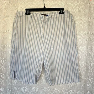 Tommy Bahama Women's Size 14 18 Golf Striped White Blue Summer Bermuda Shorts - Picture 1 of 11
