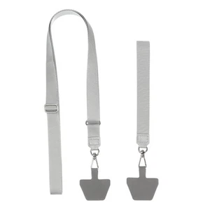 2Pcs Phone Lanyard with Wrist Strap and 2 Patches, Gray - Zdjęcie 1 z 6