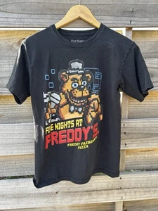 Five Nights at Freddys Fazbears Pizza Youth Size Small Used Black T Shirt - Picture 1 of 5