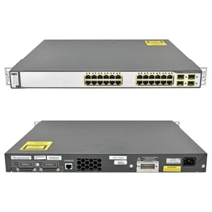 Cisco WS-C3750G-24TS-S1U 24-Port RJ-45 Stackable GE Switch 4 x SFP +Rack Ears - Bild 1 von 3