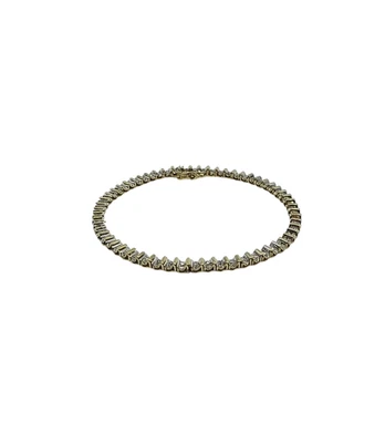 14K Yellow Gold Approx 1.18Ct Double Row Diamond Tennis Bracelet 5.9dwt - Image 1 of 4