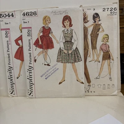 2 Simplicity Patterns #’s 4626 & 5044 Butterick # 2726 Sizes 7 Girls. - Image 1 of 4