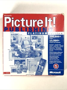 Microsoft Picture It! Publishing Platinum v. 2001 PC 7 CDs Vintage Software - Picture 1 of 3