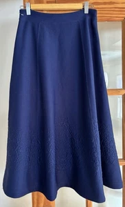 MAEVE by ANTHROPOLOGIE Maria Heavy Knit Midi Skirt Navy Size XS - Picture 1 of 10