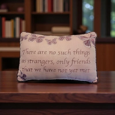 Friend Theme Vintage Tapestry Throw Pillow Butterflies Cottagecore Shabby - Image 1 of 4