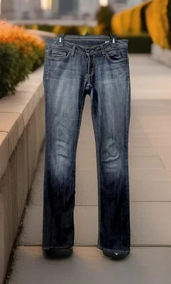 Jeans People's Liberation tamanho 28 Bella cintura baixa azul lavagem média - Imagem 1 de 4