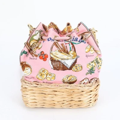 Bolso de hombro DOLCE&GABBANA de cuero de lona rosa con cordón Foto 1 de 4