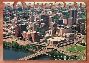 Aerial View of Hartford, Connecticut, Insurance Capital of the World -- Postcard - Picture 1 of 2