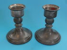 Web Metal Co. Pewter PAIR Weighted Candle Holder ~4.75&quot;