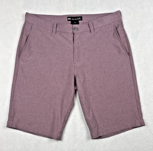 Pantaloncini da golf Travis Mathew uomo 34 righe viola Activewear chino casual elasticizzati - Foto 1 di 9