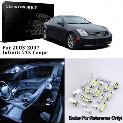 Kit de luz LED interna xenônio branco 10 peças para 2003-2007 Infiniti G35 Coupe + ferramenta - Imagem 1 de 4