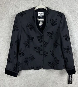 Kasper ASL Career Blazer Damen 14 Petite schwarze Wolle neu mit Etikett Stretch Samt rot 239 $ - Bild 1 von 13