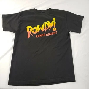 WWE Rowdy Ronda Rousey T-Shirt Medium Adulto Nero Wrestling MMA Hot Rod - Foto 1 di 11