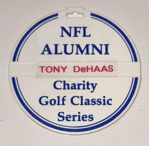 NFL Alumni Golf Club Bag Tag Charity Classic Series Logo Pass Ticket Stub Badge Cover
