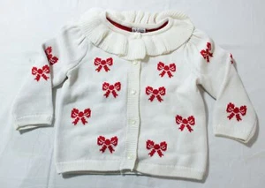 Janie and Jack Girl's Bow Ruffle Cardigan JL3 Cream And Sugar Bow Size 6-12M NWT - Picture 1 of 3