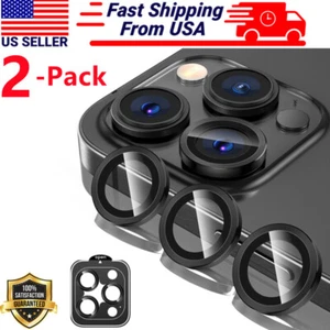 2 Pack For iPhone 16 Pro Max/16 Pro 15 Ring Tempered Glass Camera Lens Protector - Picture 1 of 13