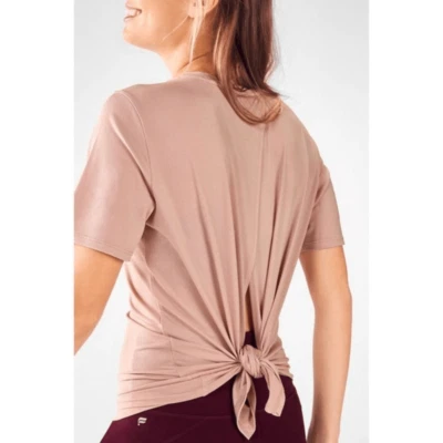 Fabletics Vivienne Cross Back Tee Dusty Rose - Image 1 of 4