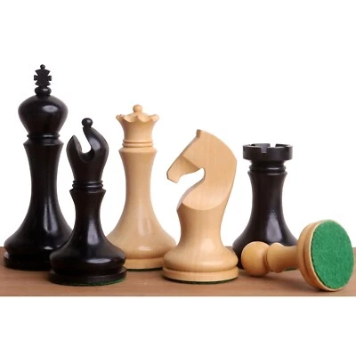 3.9" Zadar Series Modern Minimalist Chess Set- Chess Pieces Only- Weighted Eboni - Image 1 of 4