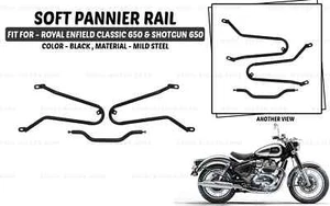 Soft Pannier Rail Fit "For Royal Enfield Classic & Shotgun 650" - Picture 1 of 7