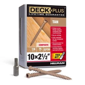 Deck Plus 48451 Tan Star Drive Flat Head Composite Deck Screw #10 x 2-1/2 L in. - Picture 1 of 1