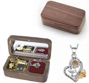 Wooden Jewelery Music Box with Wind-Up, You Are My Sunshine Musical Box with Sun - Picture 1 of 8