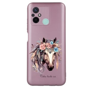 Rosa Hülle für Redmi Note 12 4G Pferd Boho Style Blume - Bild 1 von 2