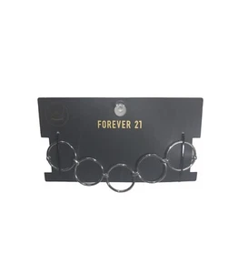Forever 21 Circles Choker Necklace Silver Tone Jewelry New - Picture 1 of 3