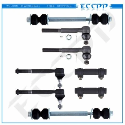 Kit de enlace de barra estabilizadora de extremo de barra de amarre de suspensión de 8 piezas para Chevrolet K3500 1993-00 Foto 1 de 4