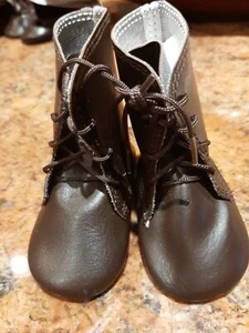 Doll Shoes, Tallina's BROWN Lace-Up Boots 4" - Picture 1 of 5