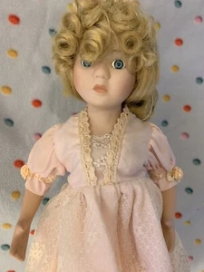 Vintage Porcelain Ballerina Doll Blonde 17" Unknown Mark With Stand - Picture 1 of 12