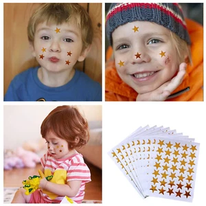 10 Sheets 350Pcs Children Golden Five Pointed Star Stickers Self Adhesive - Picture 1 of 6