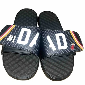 Men New Miami Heat Basketball Team NBA Slides ISlide Primary Sandals Size 10 Dad - Picture 1 of 15