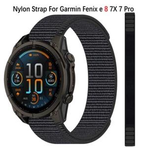 Cinturino nylon anello gancio per Garmin Fenix 8 E 7 7X 7S 6 6S 6X 5 5X 3 3HR cinturino orologio - Foto 1 di 15