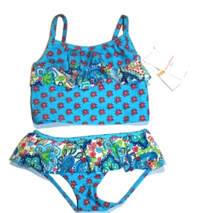 Tommy Bahama Baby Infant Girls 2-Piece Swimsuit Sun Protection UPF 50 Sz 12 Mo. - Picture 1 of 3