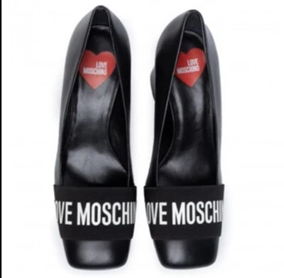 Love Moschino Monograma Bombas Bloque Tacón RARO Talla EU 40 Foto 1 de 4