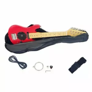 Kids 30 Inch Electric Guitar Combo, Built-in Amp, Solid Wood Body, Color: Red - Picture 1 of 4