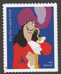 US 5217 Disney Villains Peter Pan Captain Hook F single MNH 2017 - Picture 1 of 1