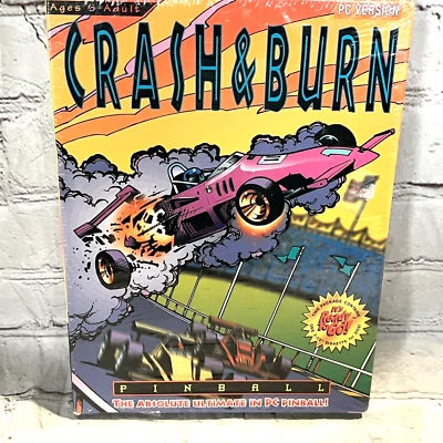 Epic Pinball Crash and Burn DOS 1993 3.5 Disk Epic Games Vintage New Sealed - Image 1 of 3