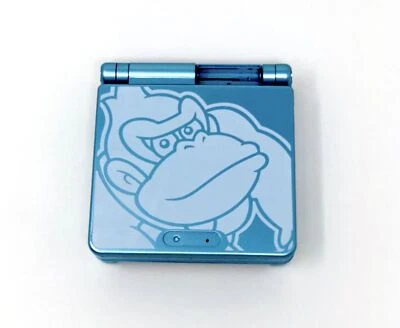 Nintendo Game Boy Advance SP Housing Shell Screen Lens Blue Donkey Kong