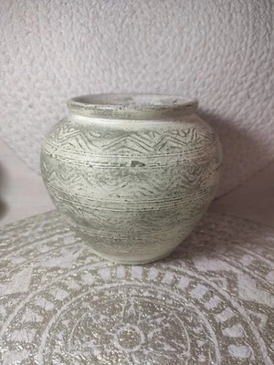VTG Randal Evans Pottery Dexter MO textured handmade beehive flowerpot - Image 1 of 4