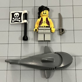 Lego Minifigure Pirates Set 6289-1 Red Beard Runner Shark Flag Vintage D3 24