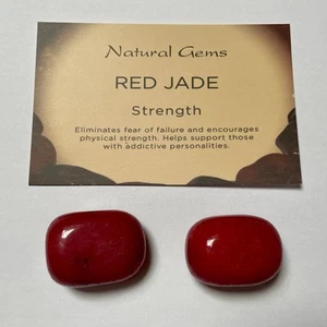 2 Large Red Jade Tumblestones - Picture 1 of 3
