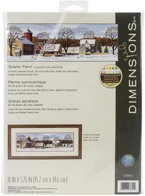 Dimensions Counted Cross Stitch Kit 18"X5.75"-Scenic Farm (18 Count) - 3841 - Image 1 of 3