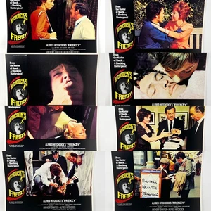 Juego de 8 tarjetas de vestíbulo de película coleccionable Alfred Hitchcoks Frenzy - Imagen 1 de 9