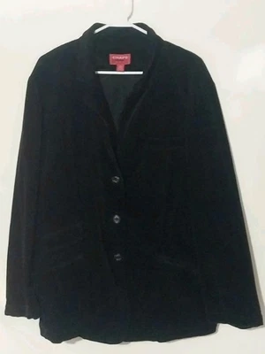Traje Abrigo/blazer Chaps Denim Negro Courdaroy Para Mujer 2x De Colección Y2k  Foto 1 de 4
