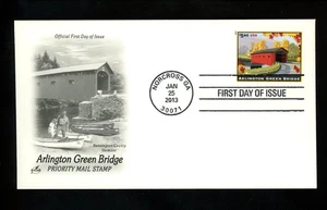 US FDC #4738 Artcraft 2013 GA Arlington Green Covered Bridge Priority Mail HC - Picture 1 of 2