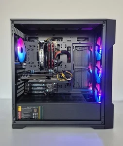 Custom ARGB Dark Gaming PC, i7 CPU, 16GB RAM, SSD, HDD, Wi-Fi, Windows 11 Pro - Picture 1 of 11